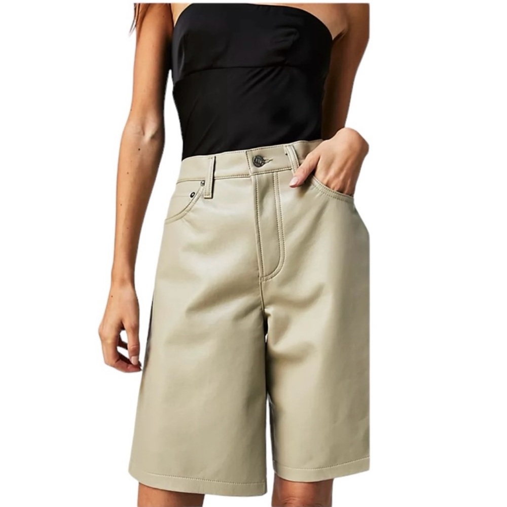 Agolde Recycled Leather Hi Rise Shorts